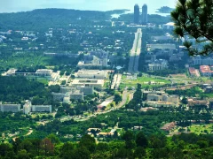Constitution Avenue in Islamabad seen from the Margalla Hills